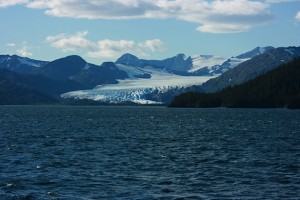 Glacier coming into Prince William Sound